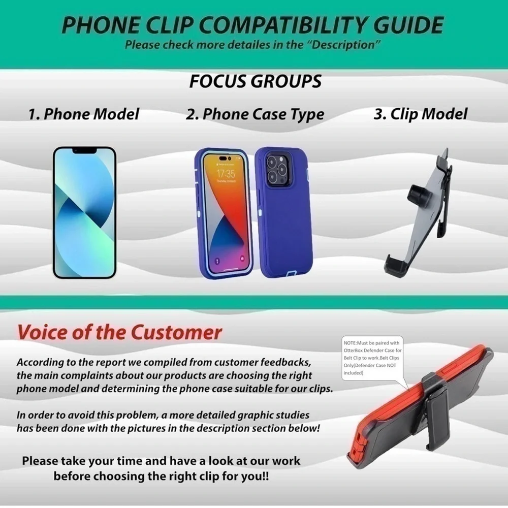 WallSkiN 2 Pack Replacement Belt Clip Holste for iPhone 11 OtterBox Defender